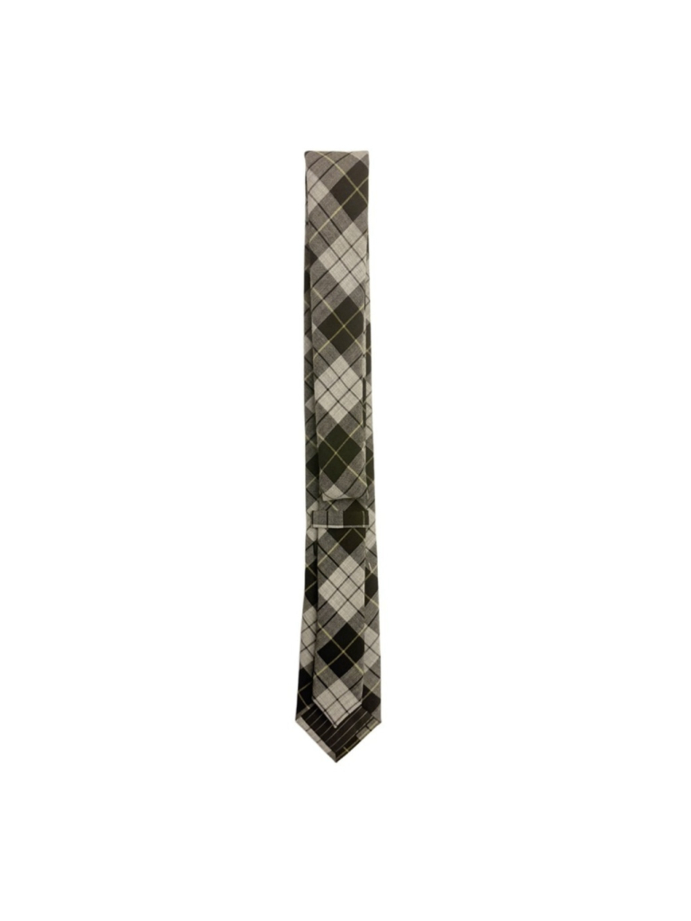 Express Plaid Tie in Gray, Black and Yellow Accent - Picture 5 of 5
